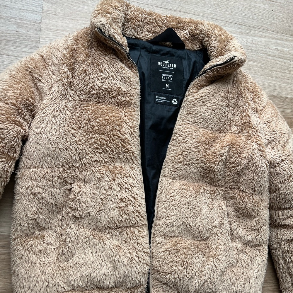 Hollister Tan Faux Fur Jacket